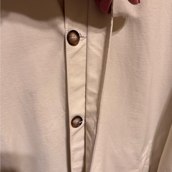 Amazon Basic Men’s Button Down Trench Coat Collar Pockets Cream Sz M - Picture 8 of 16